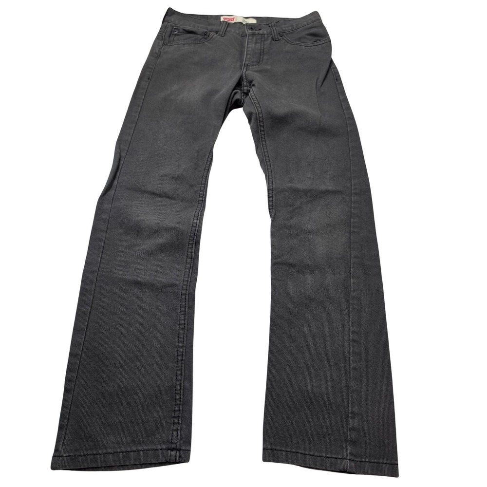 Levis 511 Slim Boys Charcoal Gray Bedford Cord Pants Size 12 Reg 26x26